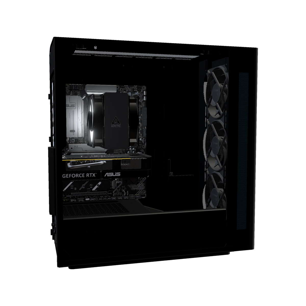 Silent Gaming-PC Einsteiger – 3D-Rendering von der Seite