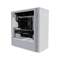 Silent PC Gamer Milieu de gamme Blanc – rendu 3D, vue de trois quarts