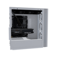 Silent PC Gamer Milieu de gamme Blanc – rendu 3D, vue de côté