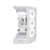 Showcase Gaming-PC Midrange Weiss – 3D-Rendering von vorne, RGB Kaltweiss