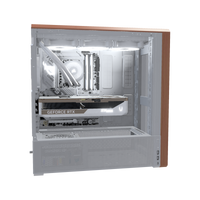 Streaming PC da gaming High-End Bianco – rendering 3D, vista laterale, RGB bianco freddo