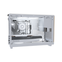Biwak Gaming PC Midrange White – 3D rendering, side view, RGB cool white