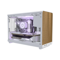 Biwak Gaming-PC High-End Weiss – 3D-Rendering schräg von vorne, RGB Lavendel