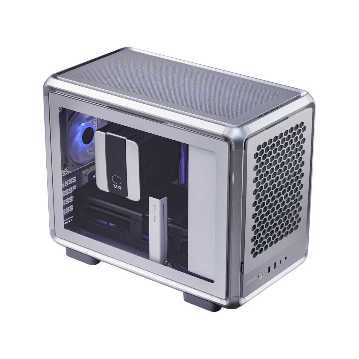 Photo d'exemple Cooler Master MasterFrame 400 Mesh argent – vue de dessus