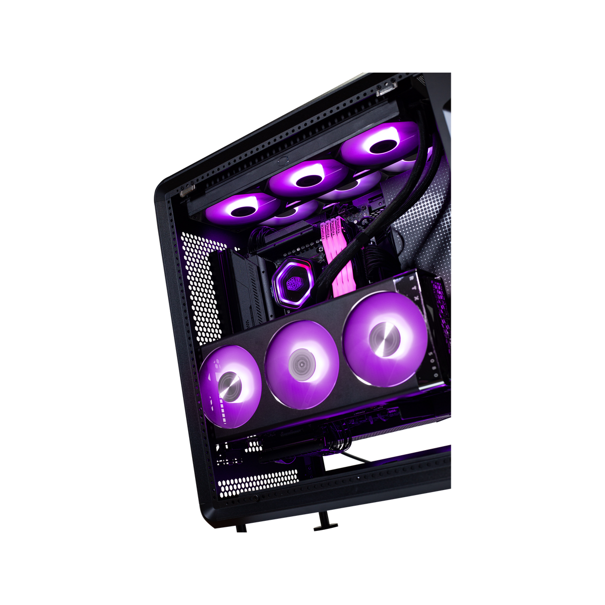 Photo d'exemple Cooler Master MasterFrame 360 Stage LCD – vue de dessus