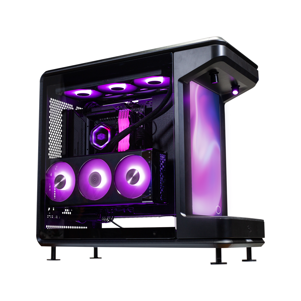 Photo d'exemple Cooler Master MasterFrame 360 Stage LCD – écran vu de côté