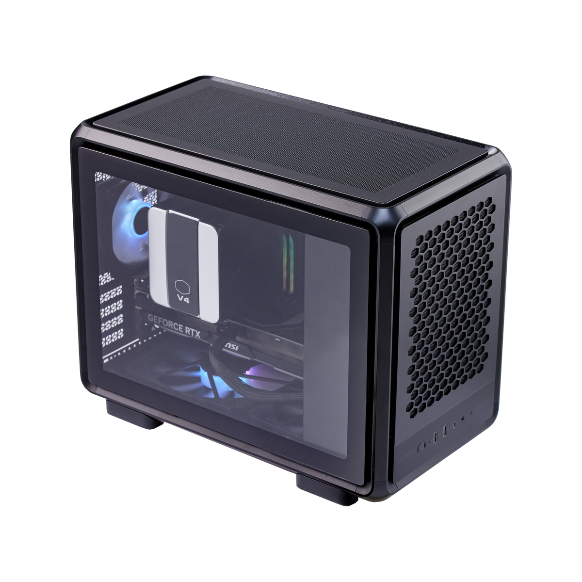 Photo d'exemple Cooler Master MasterFrame 400 Mesh noir – vue de dessus
