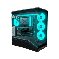 Hype Gaming-PC Einsteiger – 3D-Rendering schräg von vorne, RGB Cyan