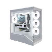 Hype Gaming-PC Einsteiger Weiss – 3D-Rendering schräg von vorne, RGB Kaltweiss
