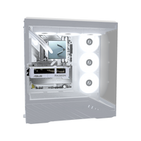 Hype Gaming-PC Einsteiger Weiss – 3D-Rendering von der Seite, RGB Kaltweiss