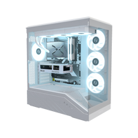 Hype Gaming-PC Einsteiger Weiss – 3D-Rendering schräg von vorne, RGB Eisblau