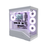 Hype Gaming-PC Einsteiger Weiss – 3D-Rendering schräg von vorne, RGB Lavendel