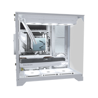 Hype Gaming-PC Midrange Weiss – 3D-Rendering von der Seite, RGB Kaltweiss