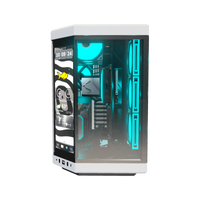 Hype Gaming-PC High-End – 3D-Rendering von vorne, RGB Cyan