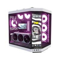 Hype Gaming-PC High-End – 3D-Rendering schräg von vorne, RGB Magenta