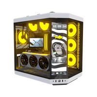 Hype Gaming-PC High-End – 3D-Rendering schräg von vorne, RGB Orange