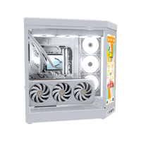 Hype Gaming PC High-End White – 3D rendering, side view, RGB cool white