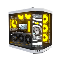 Hype PC da gaming Pixel Peak – rendering 3D, vista di tre quarti, RGB arancione
