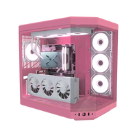 Sakura Gaming-PC Midrange – 3D-Rendering schräg von vorne, RGB Rosa