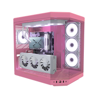 Sakura Gaming-PC Midrange – 3D-Rendering schräg von vorne, RGB Lavendel