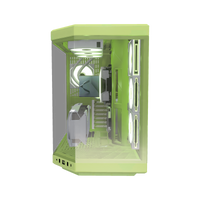 Matcha Gaming PC Midrange – 3D rendering, front view, RGB light green