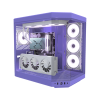 Taro Gaming PC Midrange – 3D rendering, front three-quarter view, RGB lavender