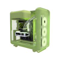 Matcha PC da gaming Entry – rendering 3D, vista di tre quarti, RGB verde chiaro