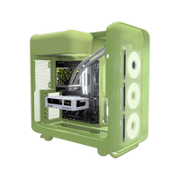 Matcha PC da gaming Entry – rendering 3D, vista di tre quarti, RGB bianco freddo