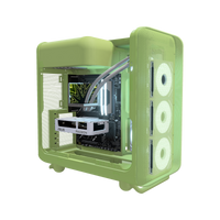 Matcha PC da gaming Entry – rendering 3D, vista di tre quarti, RGB blu ghiaccio