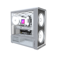 Hype Gaming-PC Midrange Infinity Weiss – 3D-Rendering schräg von vorne, RGB Kaltweiss
