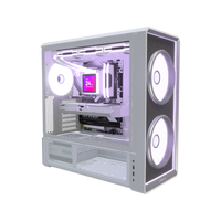 Hype Gaming-PC Midrange Infinity Weiss – 3D-Rendering schräg von vorne, RGB Lavendel