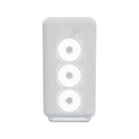 Hype Gaming-PC High-End Panorama Weiss – 3D-Rendering von vorne, RGB Kaltweiss