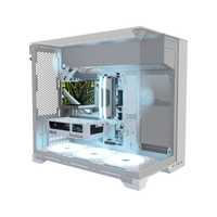 Hype Gaming-PC Einsteiger O11 Vision Weiss – 3D-Rendering schräg von vorne, RGB Eisblau