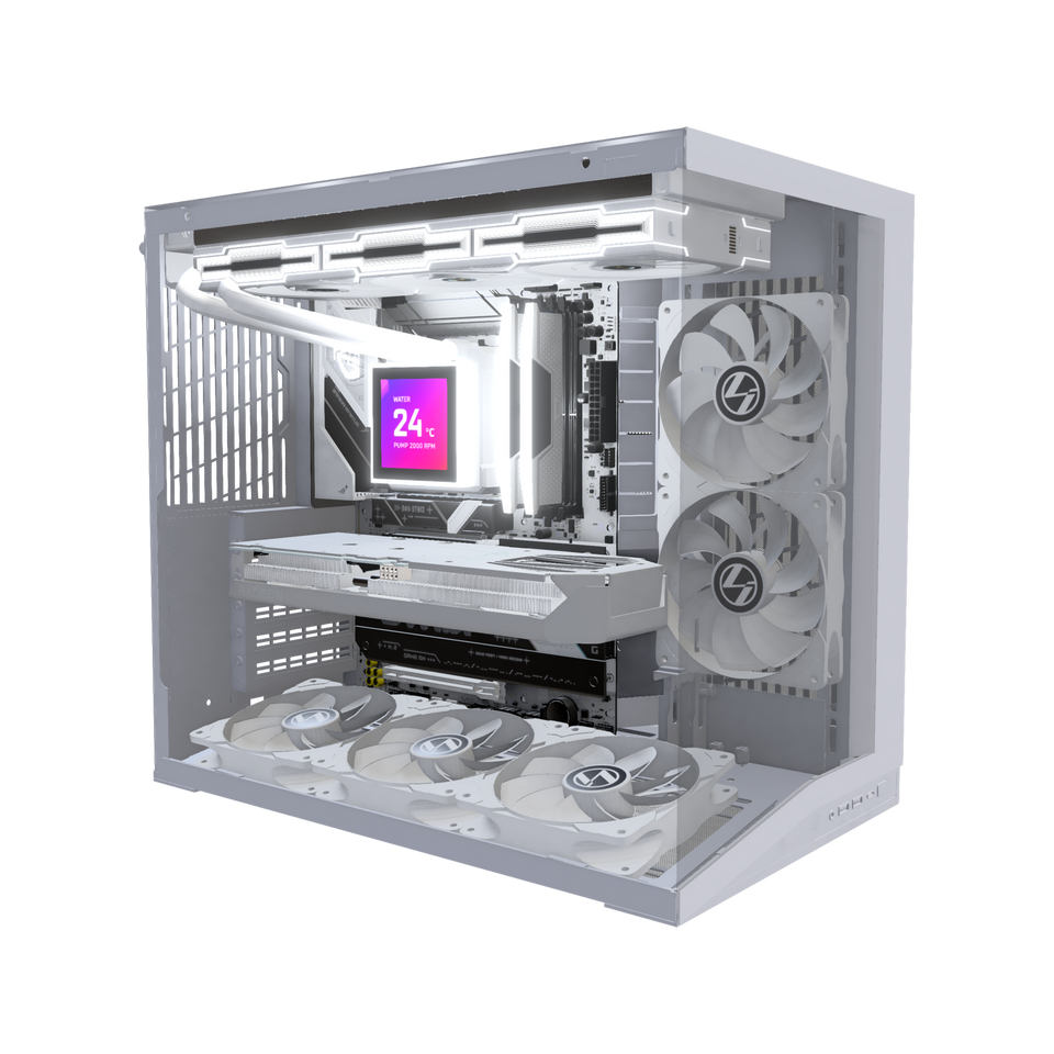 Hype Gaming PC Midrange O11 Mini White · Ryzen 7 9850X3D · RX 9070 XT 16 GB