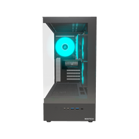 Basecamp Gaming-PC Einsteiger – 3D-Rendering von vorne, RGB Cyan