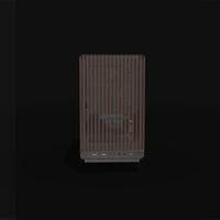 Biwak PC Gamer Entrée de gamme – rendu 3D, vue de face, RGB cyan