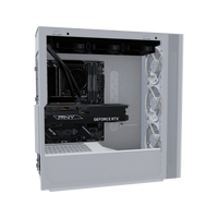 Silent Gaming-PC Midrange Weiss – 3D-Rendering von der Seite