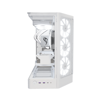 Showcase Gaming-PC Midrange Weiss – 3D-Rendering von vorne, RGB Kaltweiss
