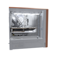 Streaming PC da gaming High-End Bianco – rendering 3D, vista laterale, RGB bianco freddo