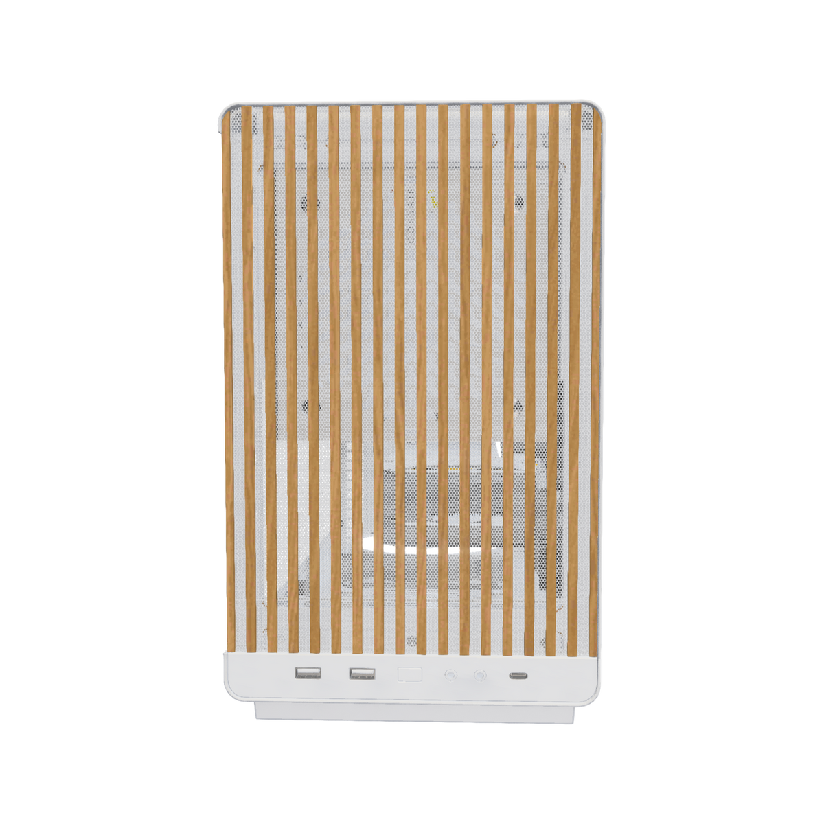 Biwak Gaming PC Entry White – 3D rendering, front view, RGB cool white