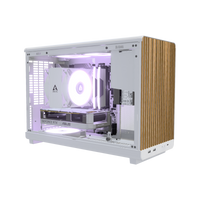 Biwak Gaming PC Entry White – 3D rendering, front three-quarter view, RGB lavender