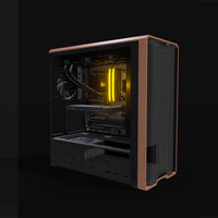 AI Station – 3D rendering, front three-quarter view, RGB orange