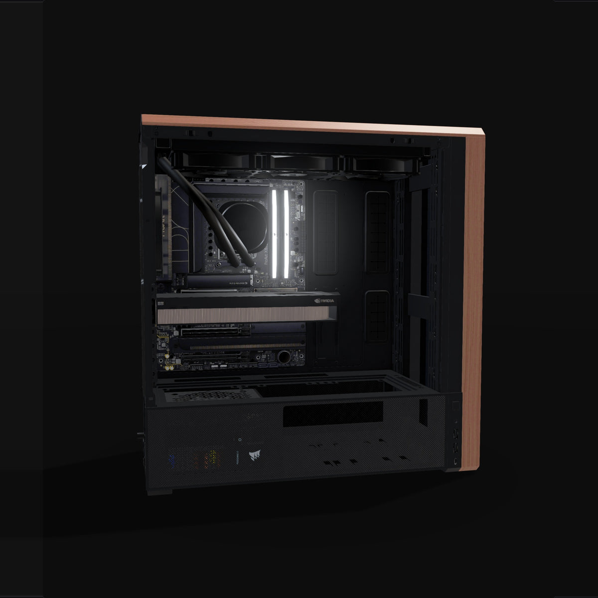 KI-Station Profi – 3D-Rendering von der Seite, RGB Kaltweiss