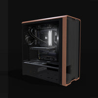 AI Station Duo – 3D rendering, front three-quarter view, RGB cool white