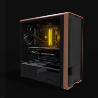 Workstation Creator Pro – 3D-Rendering schräg von vorne, RGB Orange