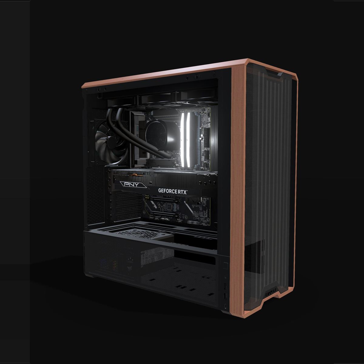 Station de travail Creator – rendu 3D, vue de trois quarts, RGB blanc froid