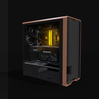 Station de travail Creator – rendu 3D, vue de trois quarts, RGB orange