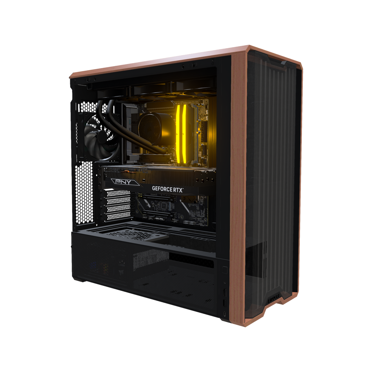 Workstation Creator – 3D-Rendering schräg von vorne, RGB Orange