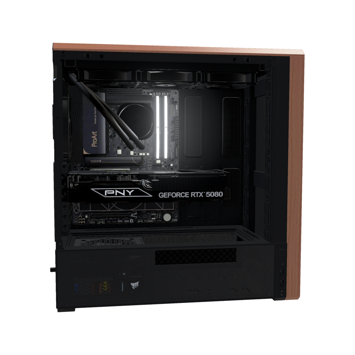 Workstation Creator Pro – 3D-Rendering von der Seite, RGB Kaltweiss