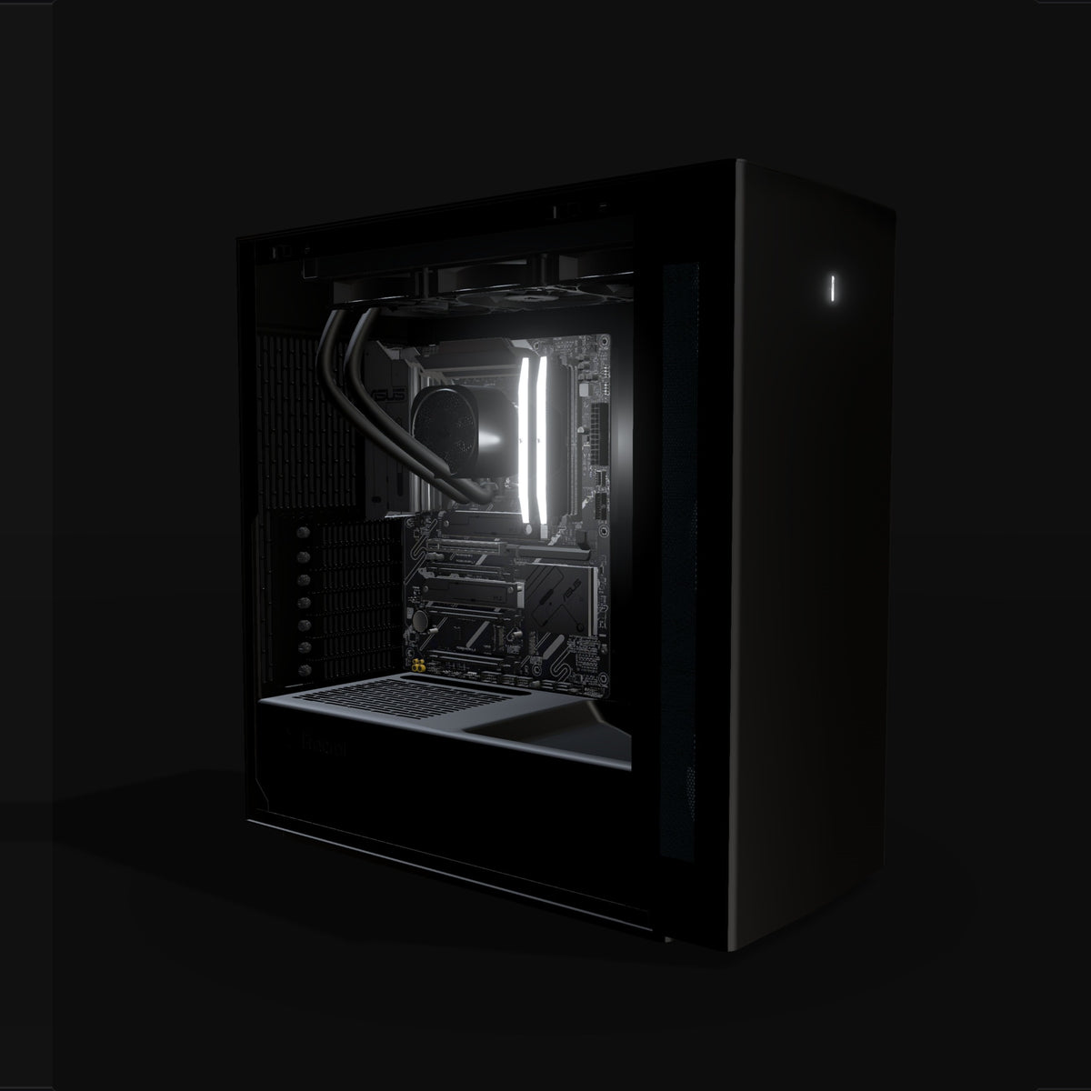 Workstation Silent – 3D-Rendering schräg von vorne